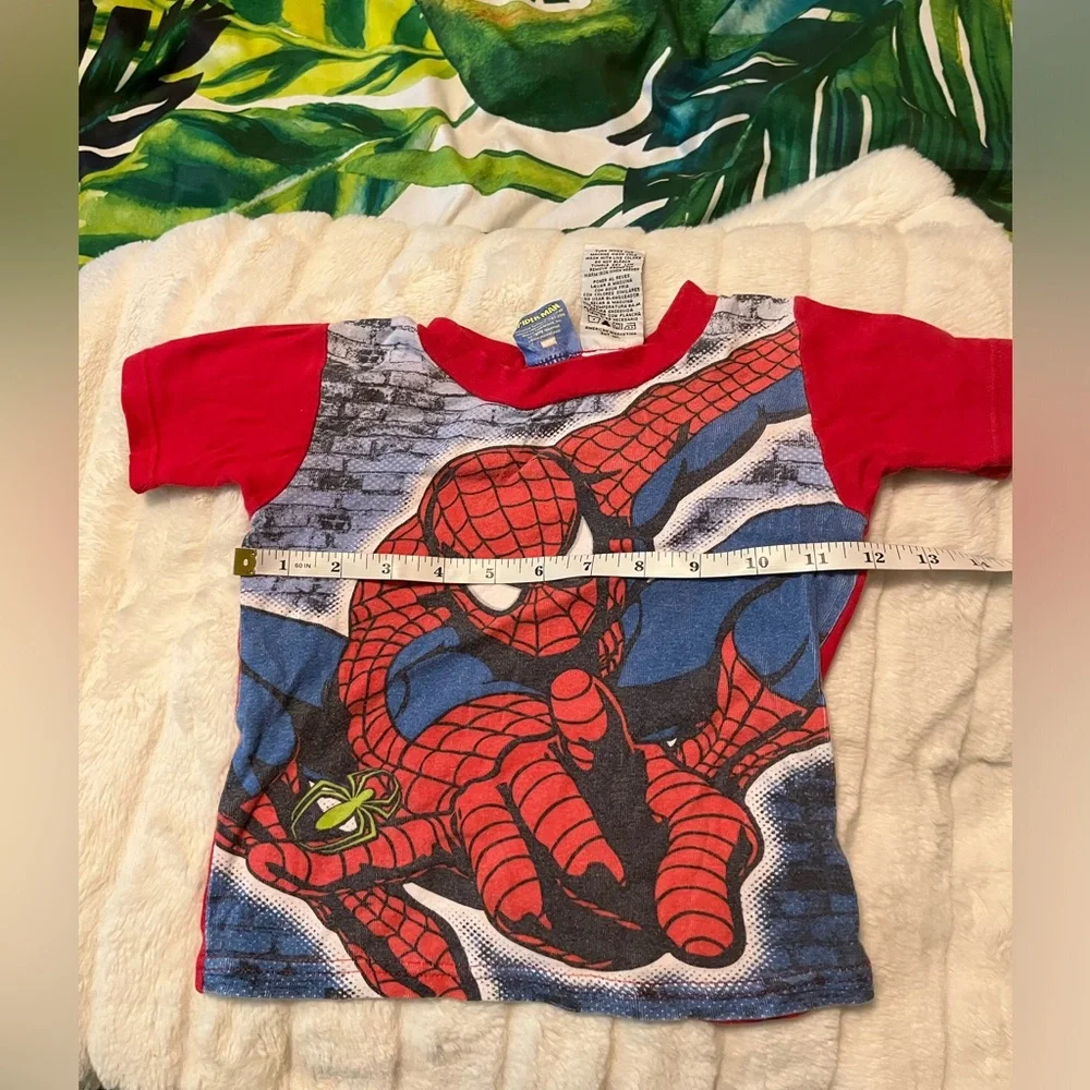 VTG Y2K Marvel Amazing Spider-Man Classic Pajama Unisex Kids Sz 4 Cartoon PJ Top